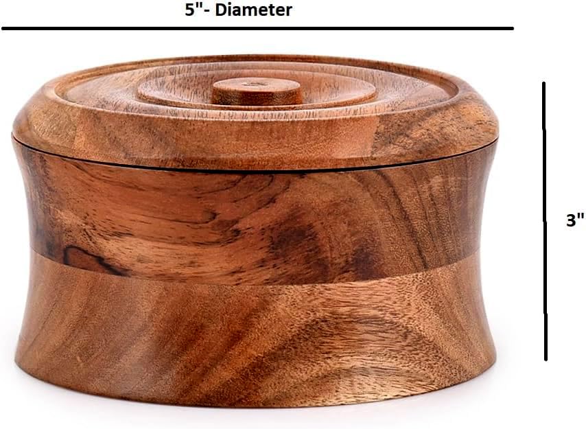 BHAVATU Jewellery box Acacia Wood Vintage Style Treasure Box Storage Organizer Trinket Keepsake Chest (5" x 5" x 3") BHAVATU