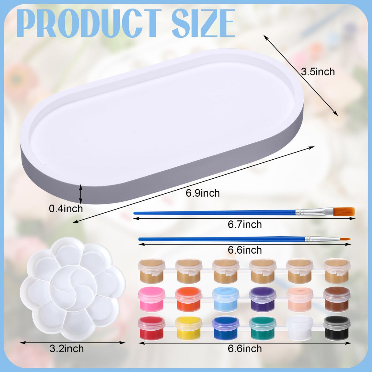 MotiMind 4 Set Jewelry Tray Ceramics to Paint Ready to Paint Your Own Ceramic Ring Dish Holder DIY Unpainted Plaster Trinket Dish Paintable Tray Crafts with Brush Palette for Adults(Oval Shape) MotiMind