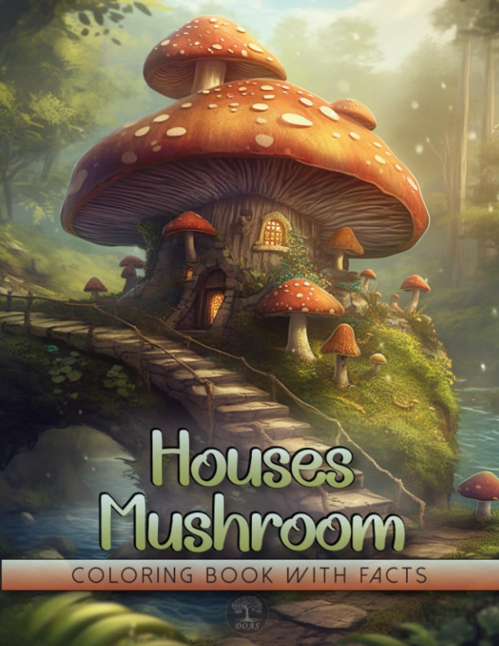 Mushroom Houses Coloring Book: Mystical Modern Art Design of Unique and Magical Homes in Fantasy Forest of Whimsical World with Educational and ... about Fairies for Inner Peace and Happiness WoodArtSupply