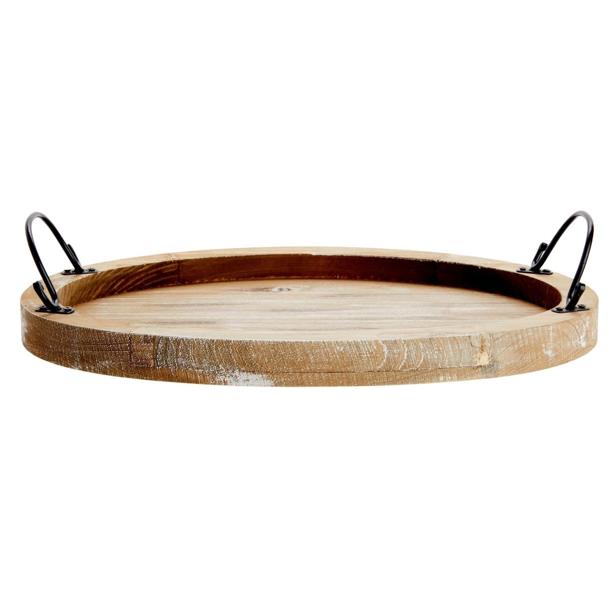 Farmlyn Creek Oval Wooden Serving Tray with Handles, Decorative Platter for Coffee Table, Living Room (15.75 x 10.8 x 1.25 in) Farmlyn Creek