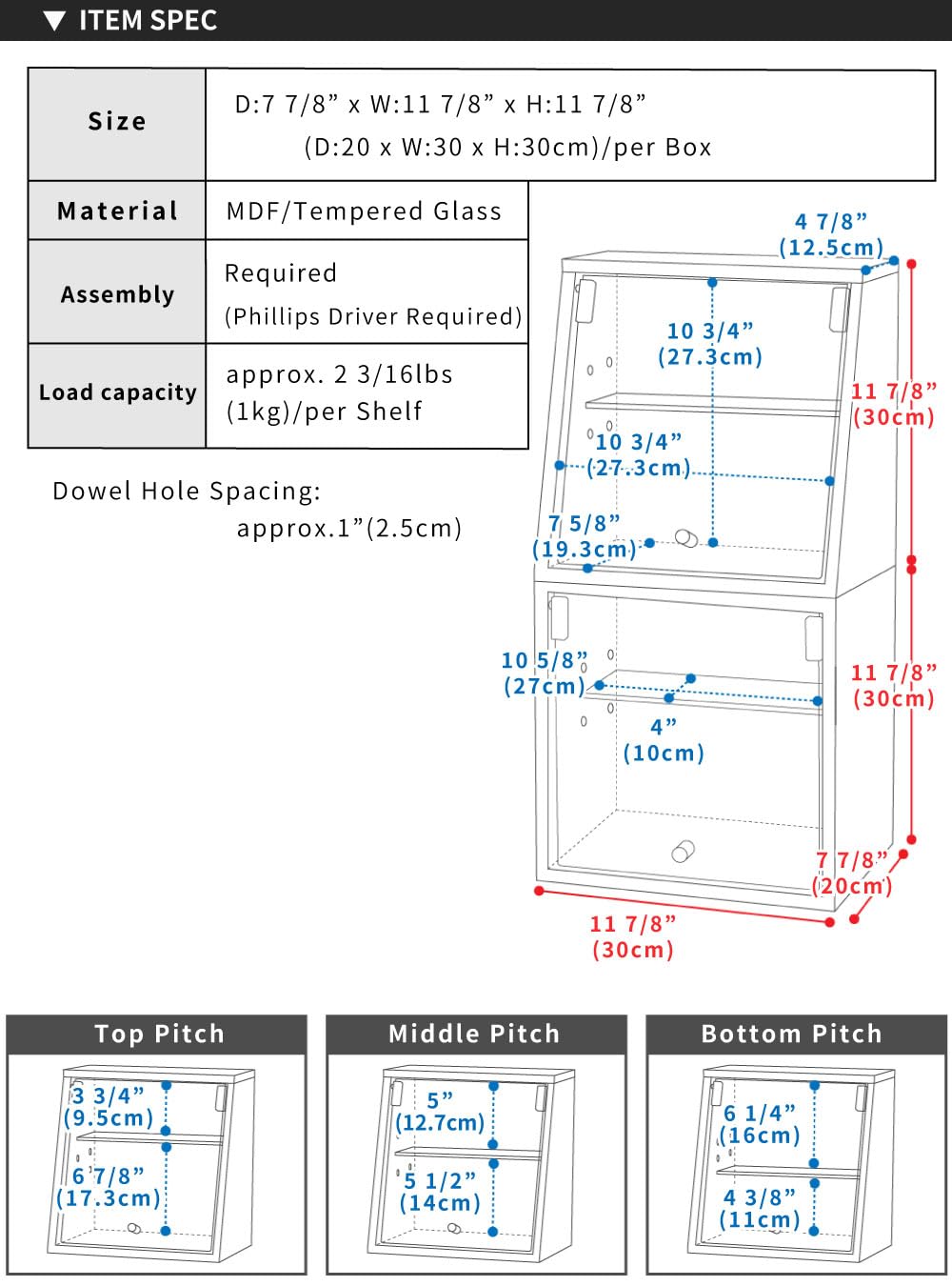 パレットライフ PaletteLife Knock-Down Curio Cabinet Box, 2 Tiers, Brown, Collection Case, Figurine Rack, Collectible Shelf, Storage, Otaku, Wood Grain, Glass, Assembly Required, BLT-651BR パレットライフ