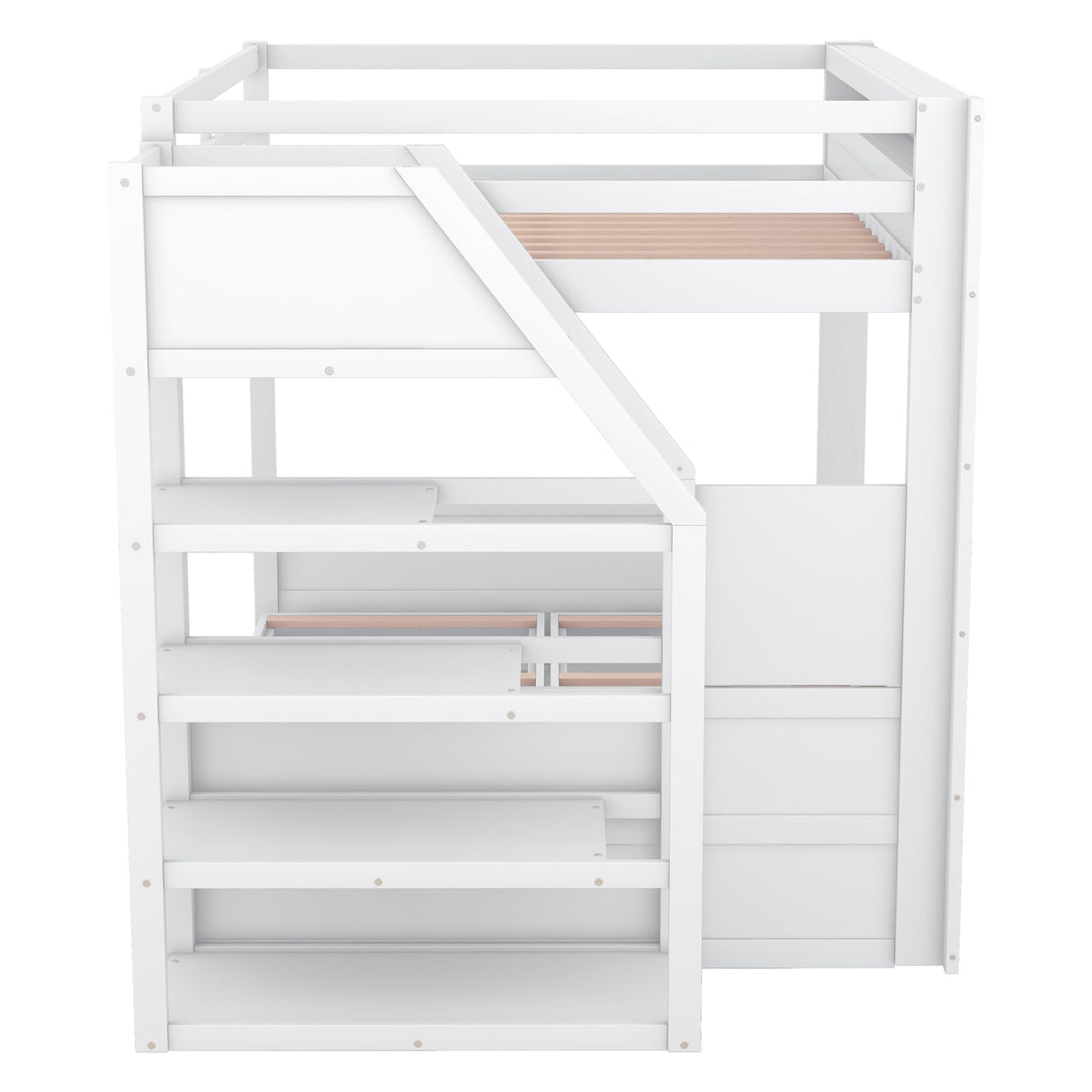 Harper & Bright Designs Wooden Bunk Bed,Full Over Full Bed with Drawers and Staircase for Storage, Multi-Functional Convertible Full Size Daybeds Futon Bed, No Box Spring Needed,White Harper & Bright Designs