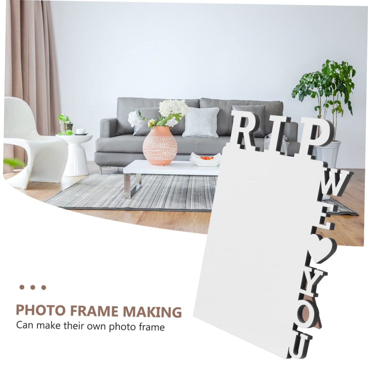 Transfer Picture Frame RIP WE Love You Photo Frame Sublimation Blank Photo Frame Photo Props Party Supplies EXCEART