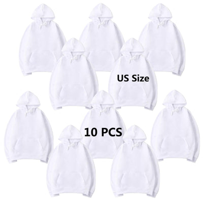 AiDiYGECO 10 pcs Sublimation Hoodies Blank Men 100 Polyester Hoodie For Sublimation (3XL)