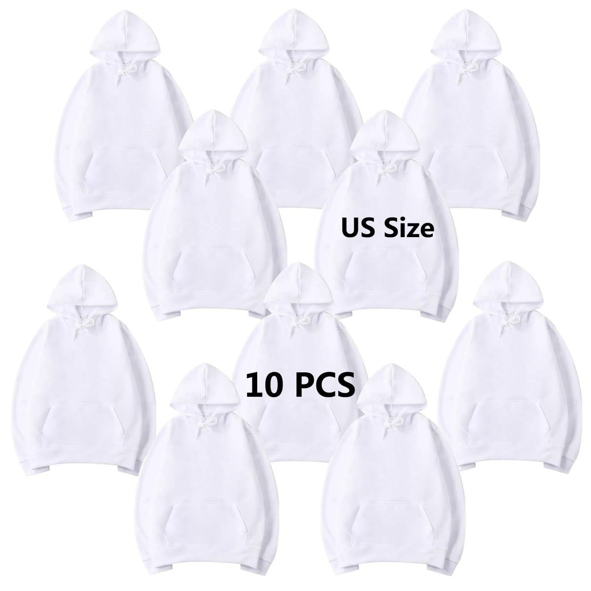 AiDiYGECO 10 pcs Sublimation Hoodies Blank Men 100 Polyester Hoodie For Sublimation (SIZE L) AiDiYGECO