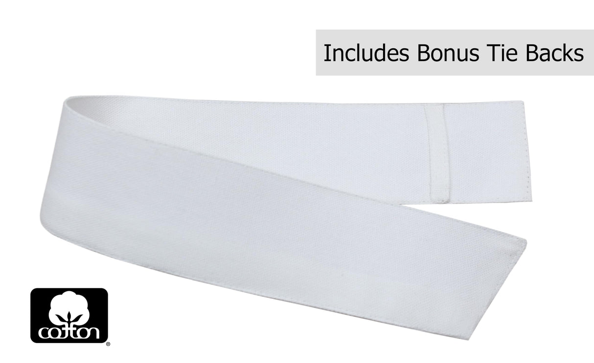COTTON CRAFT White Curtain Window Panel Drapes - Set of 2 - Thick Cotton Duck Fabric Reverse Tab Top Window Treatment - Bonus Tie Backs - Clean Crisp Elegant Look - Bedroom Living Room - 50 W x 108 L COTTON CRAFT