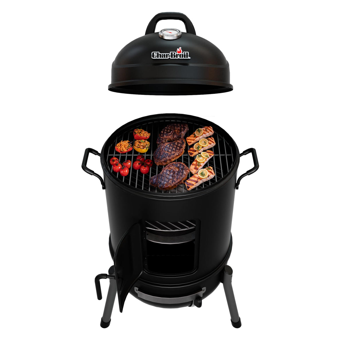 Char-Broil Bullet Charcoal Smoker 16" - 18202075,Black Char-Broil