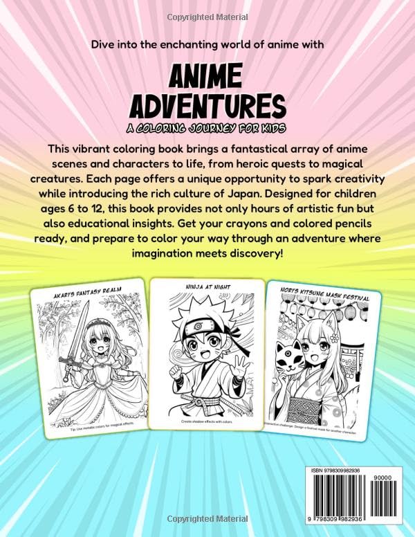 Anime Adventures - A Coloring Journey for Kids; Anime Coloring Book for Kids Majosta