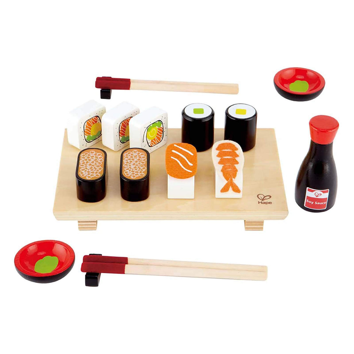 Hape Sushi Selection Kid's Wooden Play Kitchen Food Set and Accessories Hape
