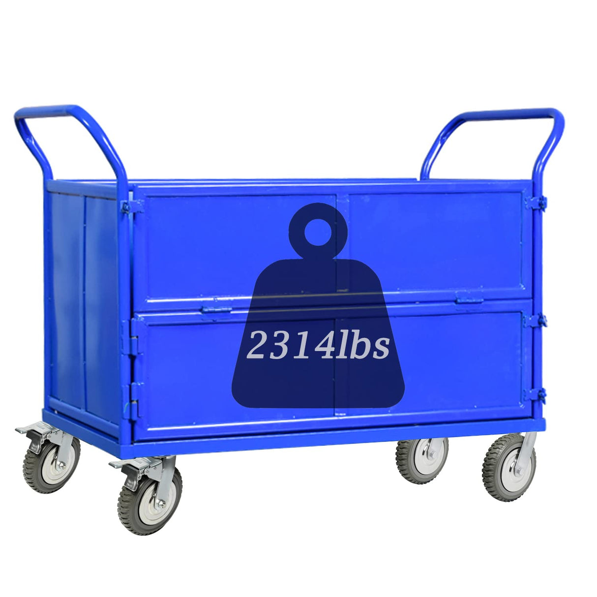 tonchean 8 Inch Caster Wheels Heavy Duty Polyurethane Offroad Casters Set of 4 Swivel Plate Casters with 2 Brake Industrial Locking Wheels, Load Bearing 2314lbs tonchean