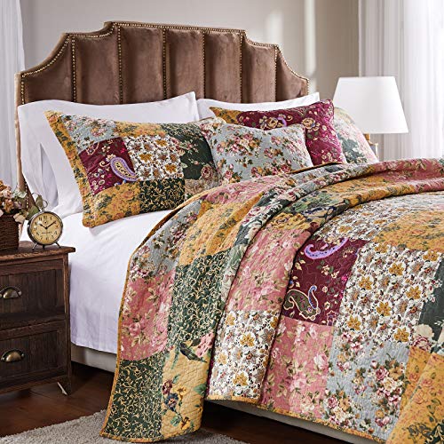 Greenland Home Antique Chic 100% Cotton Authentic Patchwork Quilt Set, Twin/Twin XL, Multicolor Greenland Home Fashions