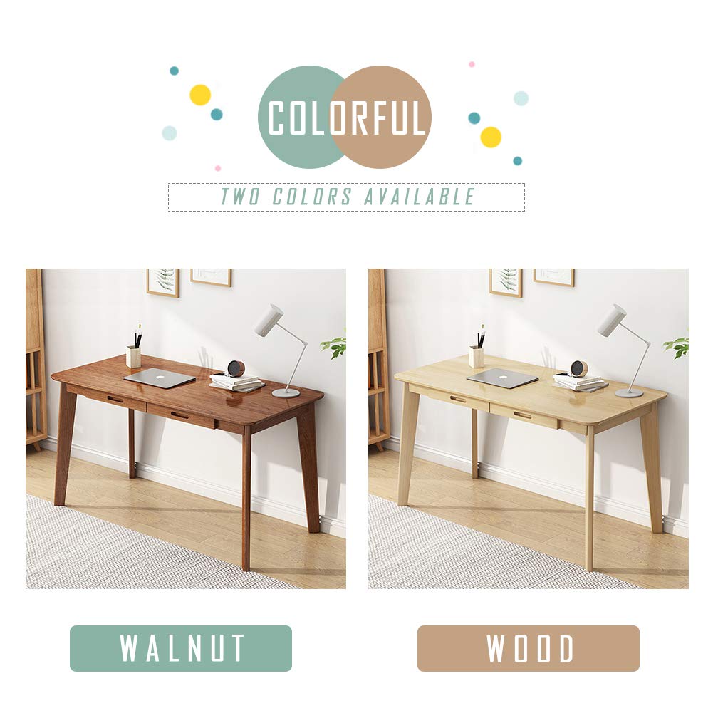 IOTXY Solid Wood Writing Desk - Home Office Workbench Desk with Drawer, Laptop Computer Work Study Table IOTXY