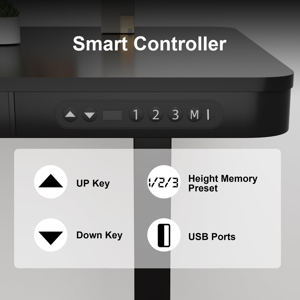 Furmax Electric Standing Desk with Drawer 55 x 24 Inch Adjustable Height Stand up Desk Home Office Computer Desk with USB Ports, Black Furmax