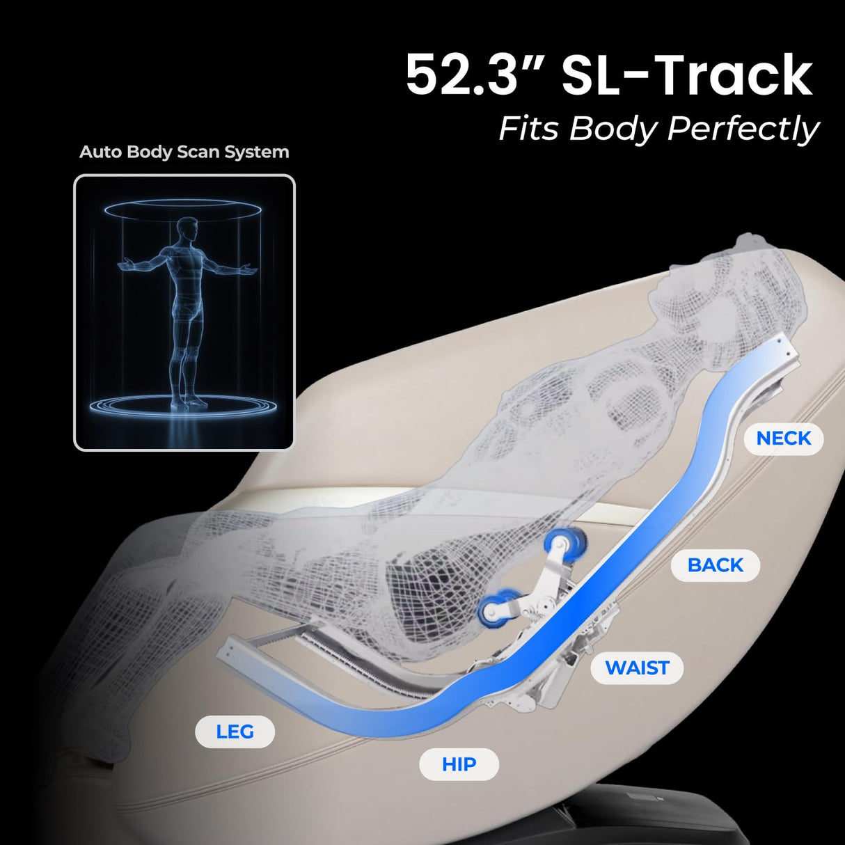 AmaMedic 3D Astoria | Full Body Massage Chair l Intelligent Voice Control | Touchscreen Controller | Heating Therapy l Zero Gravity Reclining l Bluetooth Speakers (Taupe) AmaMedic