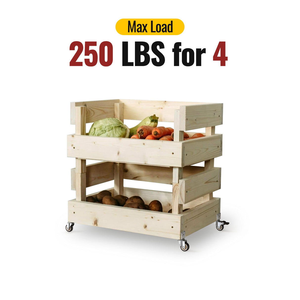 HOLKIE 2 Inch Side Mount Casters Set of 4 Supporting Up to 250 LBS Heavy Duty Furniture Wheels with Thickened L-Shaped Mounting Plate Ideal for Coffe Tables、Plant Stands、Cribs(2 with Brakes) HOLKIE