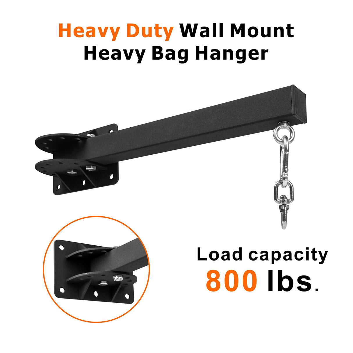 YZZHAJ Wall Mount Heavy Bag Hanger, Punching Boxing Bag Hanger, Heavy Duty Bag Hanger Bracket, 360° Swivel Hook for Boxing, Muay Thai and MMA Training Home Gym(7 Adjustable Positions) YZZHAJ