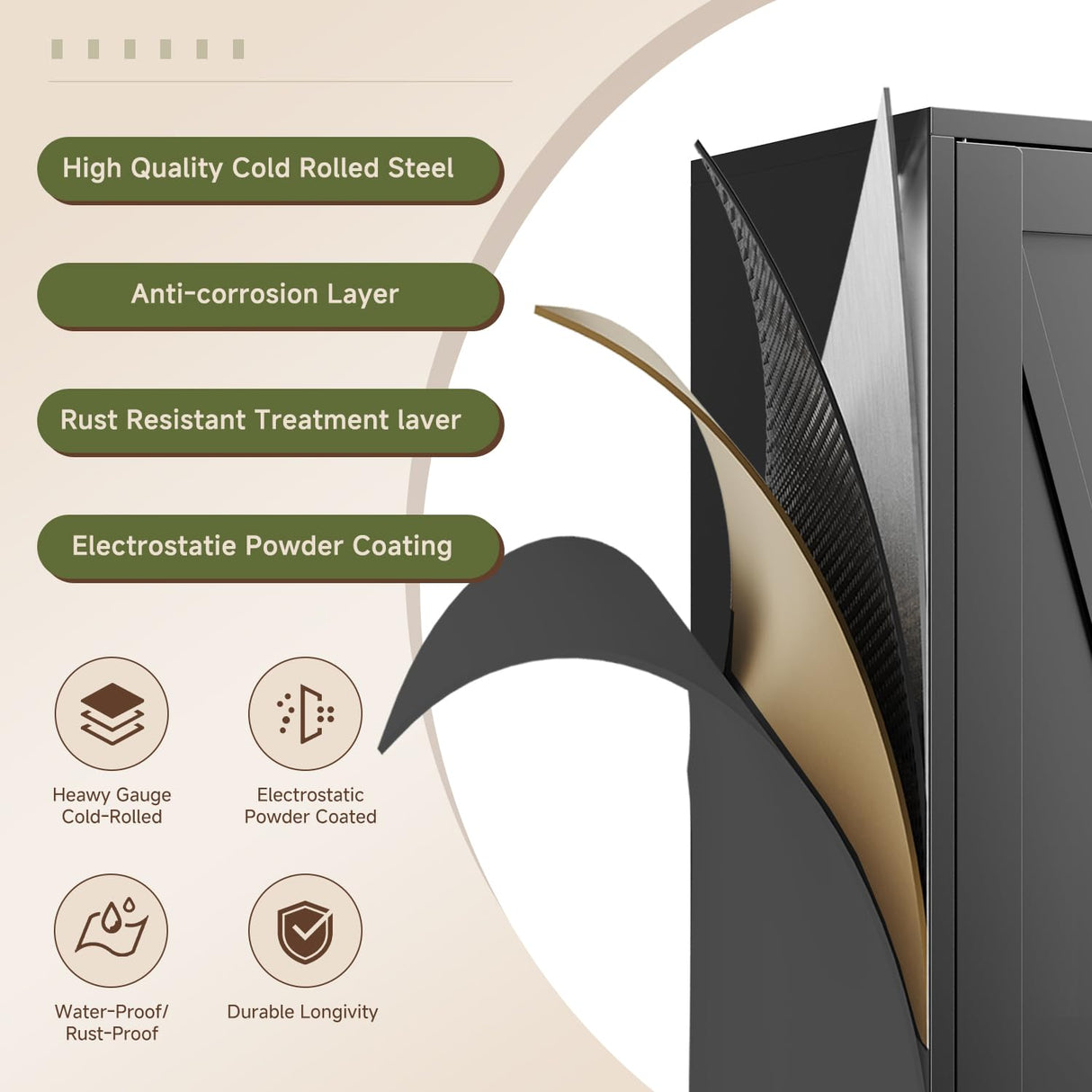 Letaya Storage Cabinet,75" H Metal Kitchen Pantry Cabinets with Doors and Adjustable Shelves,Pantry Organizers for for Cupboard/Dining/Bathroom/Office/Garage Room,Black Letaya