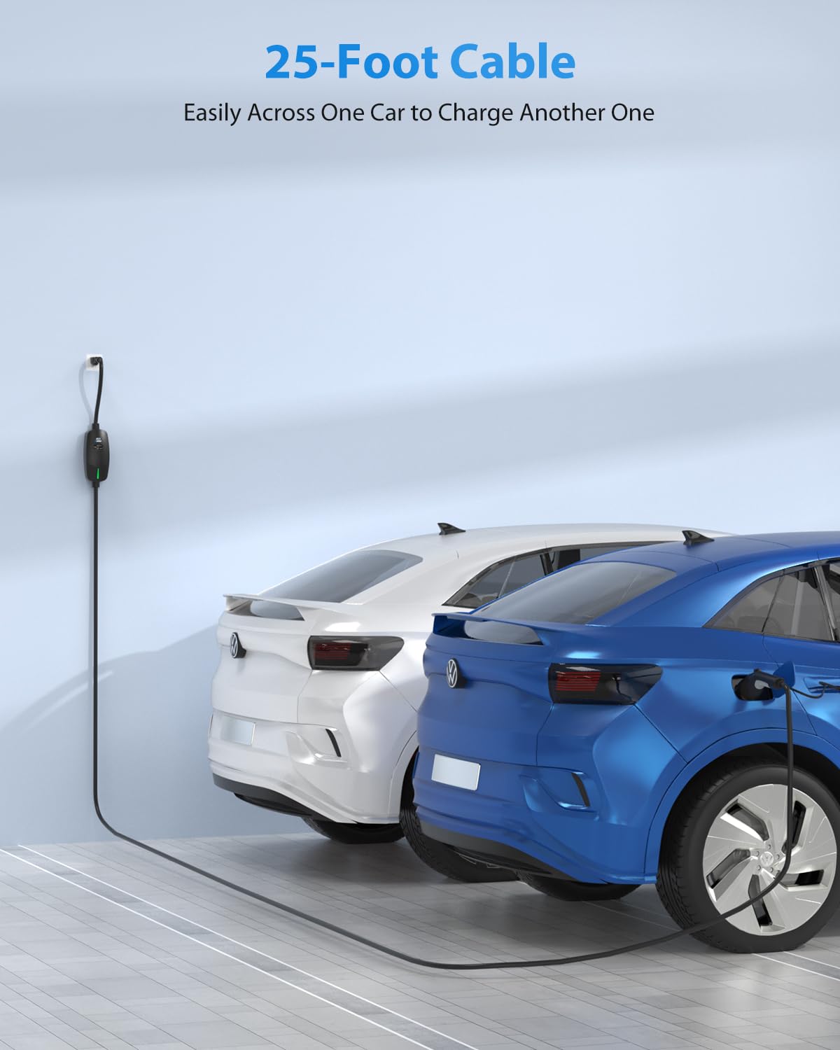 EVDANCE EV Charger Level 1/2 6-16A Adjustable, EV Chargers for Home with 25 FT J1772 EV Charging Cable, Electric Vehicle Charging Stations with NEMA 6-20 & 5-15 Plug, 110V-240V IP66 Waterproof EVDANCE