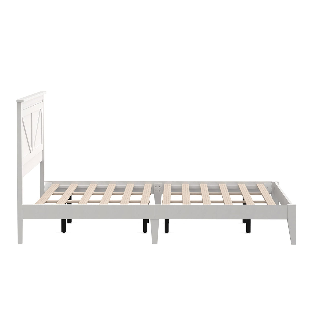 Glenwillow Home Farmhouse Solid Wood Platform Bed in King - Gloss White Glenwillow Home