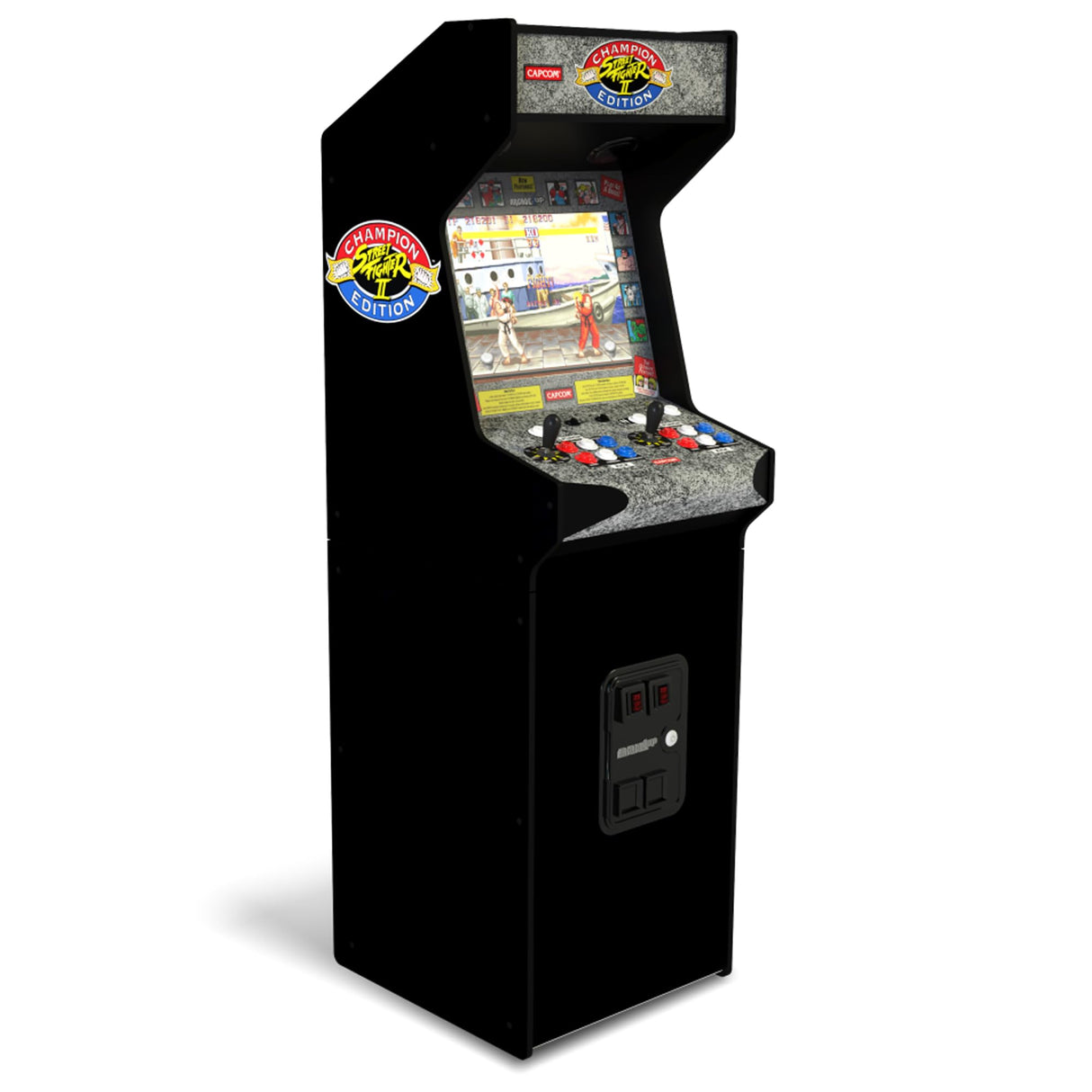 Arcade1Up Street Fighter II CE HS 5 Deluxe Arcade Machine, Compact 5' Tall Stand Up Cabinet with 14 Classic Games and 17" BOE screen, Black ARCADE1UP