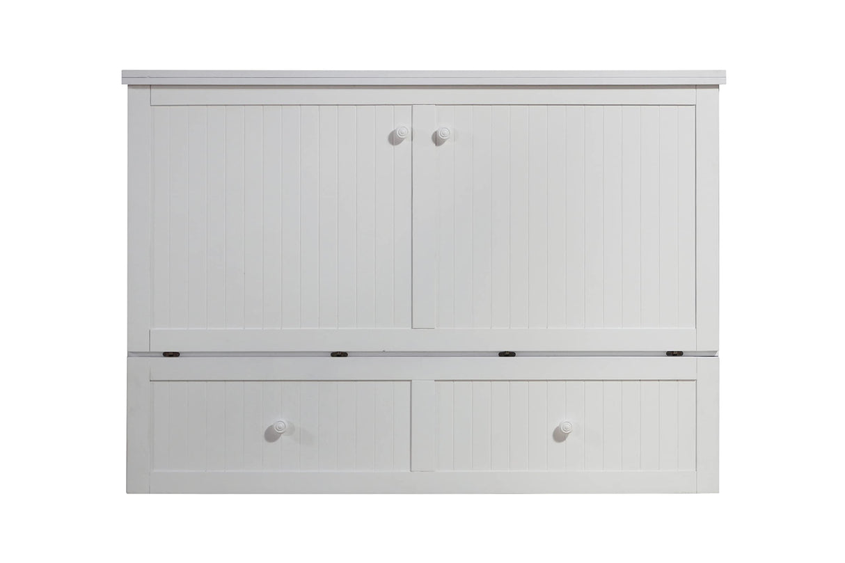 Mega Solutions Murphybedz Tuscany Murphy Cabinet Chest Bed with Charging Station 6 Inch, Queen (White) Mega Solutions