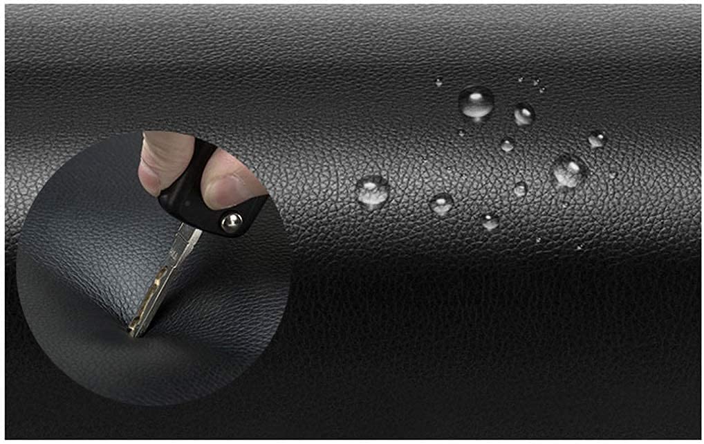 Mfallon Round Conference Table Small Meeting Room Coffee Table Set w/ 4 Chair, Office Business Guest Reception Table, Simple Dining and Chair Set of 4 Leisure Combination (Color : Black Leather) Mfallon