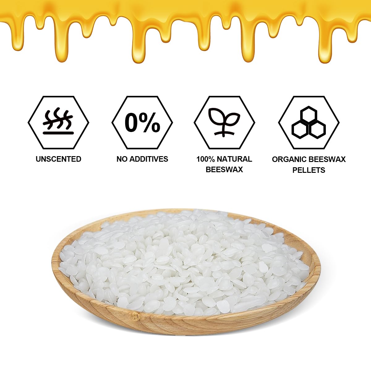 8LB Beeswax Pellets, White Beeswax, 100% Organic Beeswax for Candle Making, Body, Skin Care DIY, Lip Balm and Soap Making Supplies Amastika