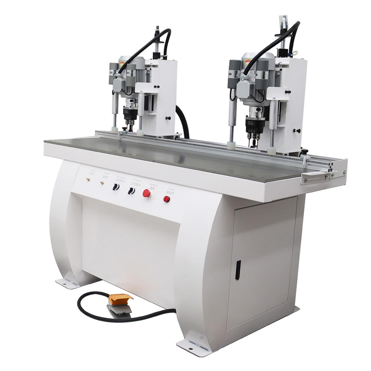 INTSUPERMAI Double Station Pneumatic Hinge Boring Insertion Machine Hinge Boring Drill Press Machine Punching Woodworking Drilling Tool Woodworking Pneumatic Hinge Drilling Machine 110V 48-6 INTSUPERMAI