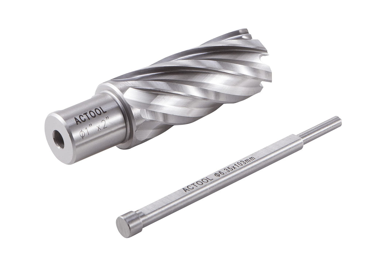 ACTOOL 1" Diameter × 2" Depth of Cut HSS ANNULAR Cutter with 3/4'' Weldon Shank ACTOOL