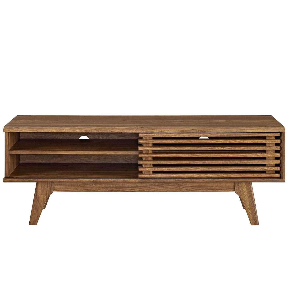 Modway Render 48" Mid-Century Modern Low Profile Media Console TV Stand, 48 Inch, Walnut Modway