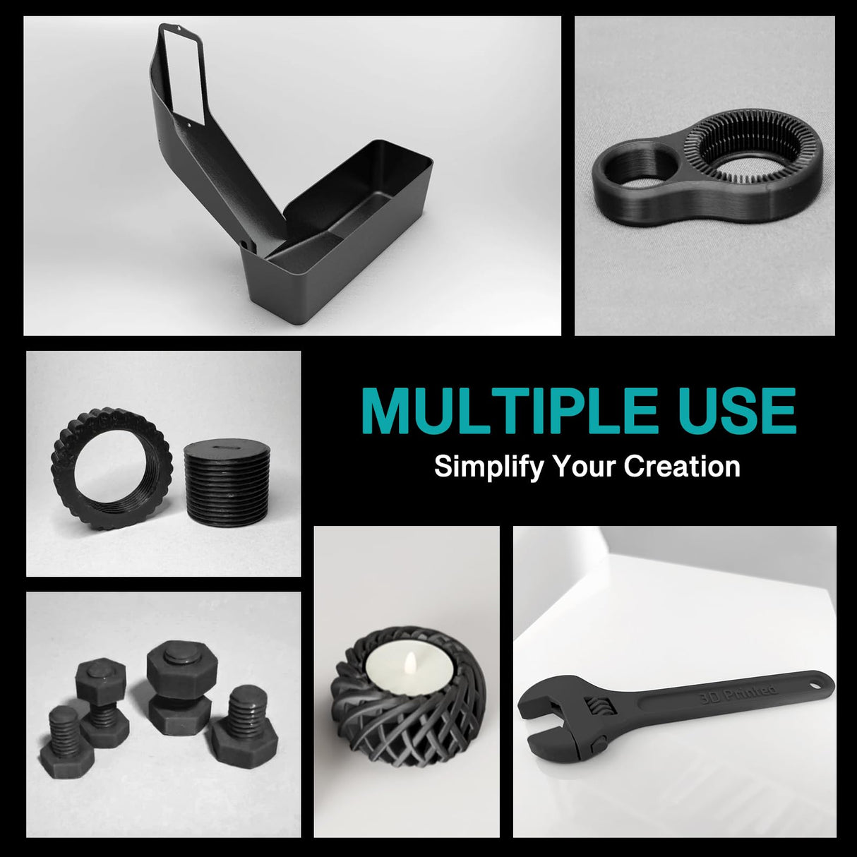 Nylon Carbon Fiber Filament PA6 CF Filament 50g for 3D Printing yxpolyer