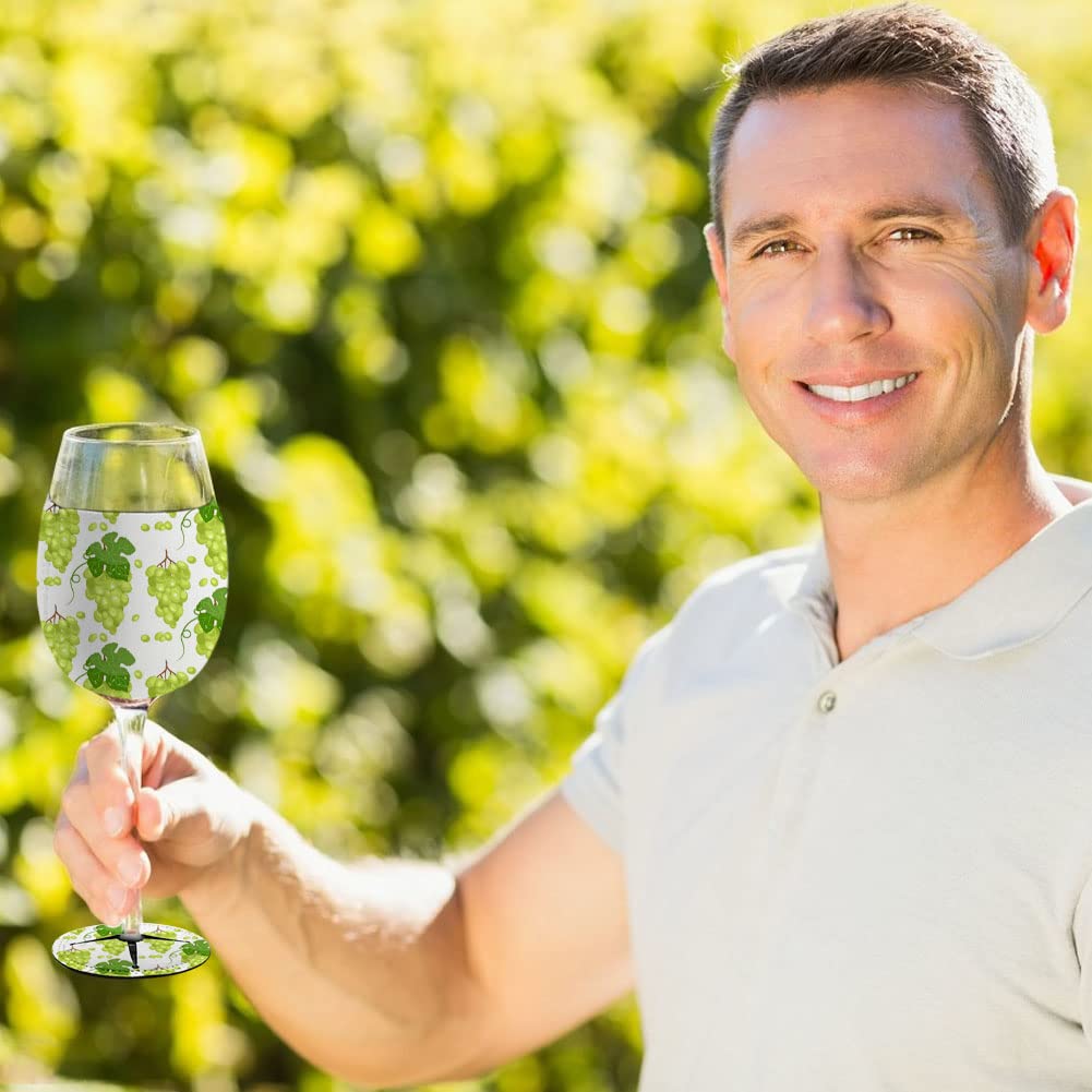 ZUYYON 20 Pcs Sublimation Blank Wine Glass Sleeve and Base Cover Set Neoprene Insulated Wine Glass Cover Sublimation Drink Sleeve Holder for Wine Glass Sublimation Ornaments Supplies ZUYYON