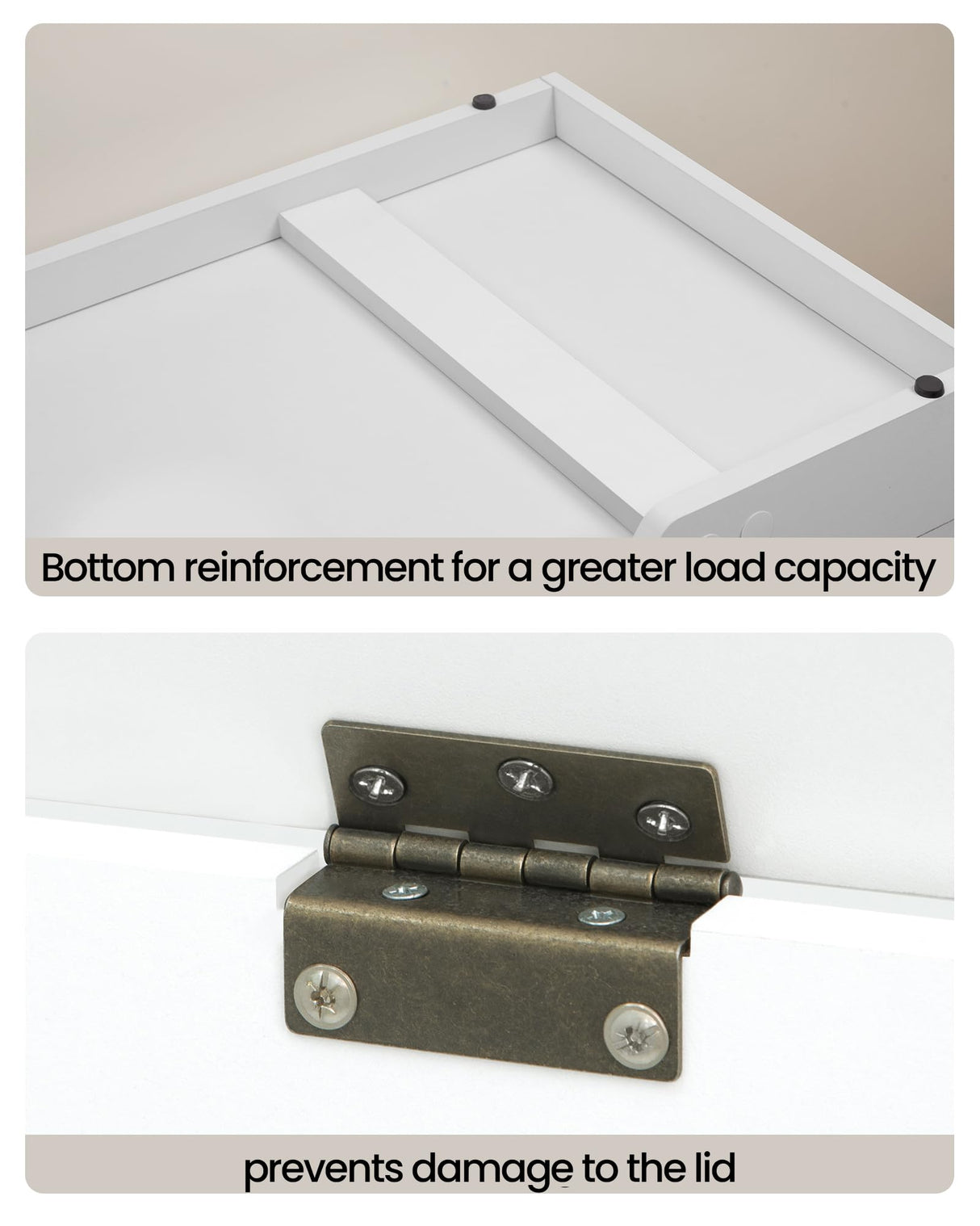 Hzuaneri Storage Chest, Storage Trunk, Wooden Storage Bench - 39.4" Lift-Top Storage Organizer with 2 Safety Hinges, Shoe Bench for Entryway, Bedroom, Living Room, White SB03403X Hzuaneri