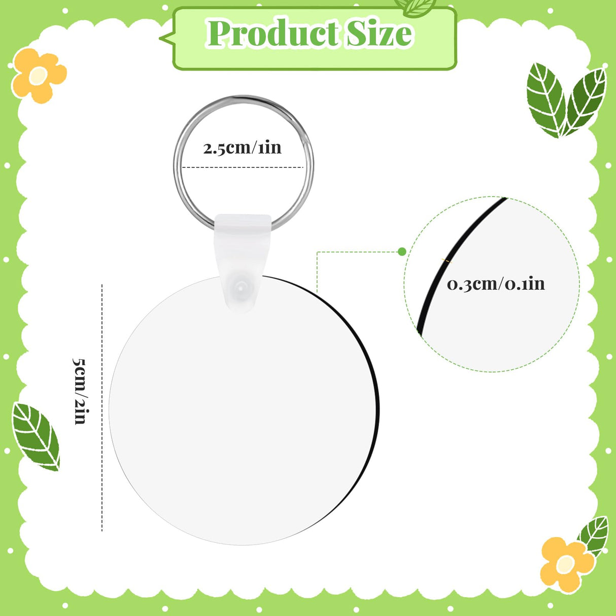 300 Pcs Sublimation Keychain Blanks Bulk Double Side Heat Transfer Sublimation MDF Blank Set with Keychain Rings & Jump Rings,Heat Transfer Keychain Blank Board for DIY Crafts(Round) Guiqulai