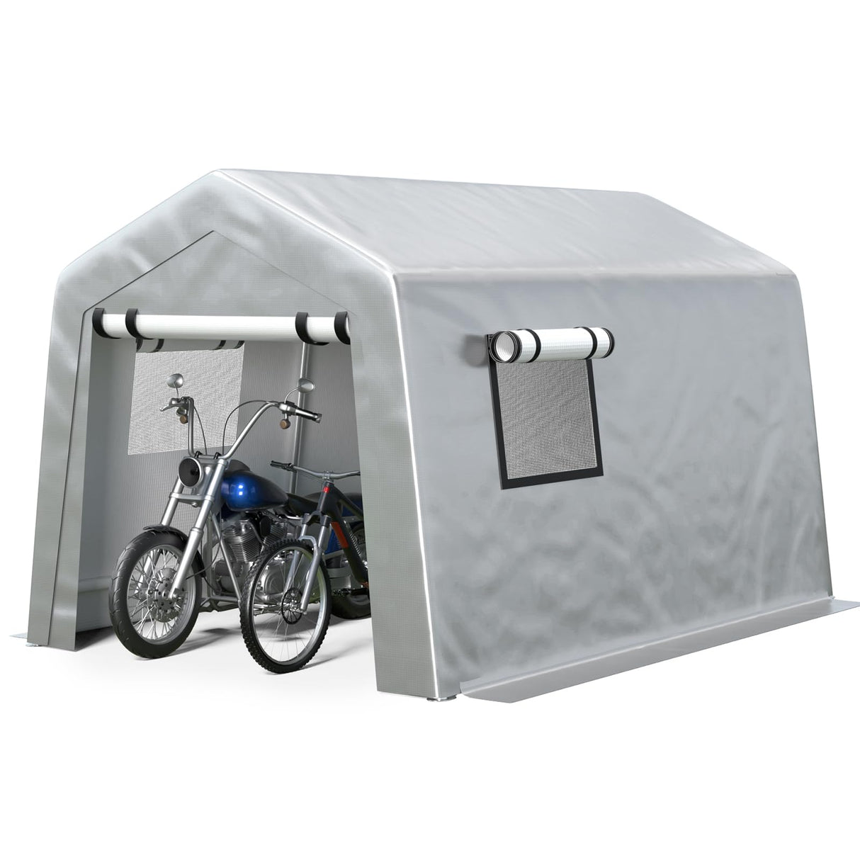 Jocoevol 8x10 ft Carport Heavy Duty Tent with Roll-up Windows, Portable Garage with Galvanized Steel Tubes, Car Canopy All-Season Tarp for Car Boat Truck Motorcycle Jocoevol