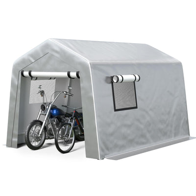 Jocoevol 8x10 ft Carport Heavy Duty Tent with Roll-up Windows, Portable Garage with Galvanized Steel Tubes, Car Canopy All-Season Tarp for Car Boat Truck Motorcycle