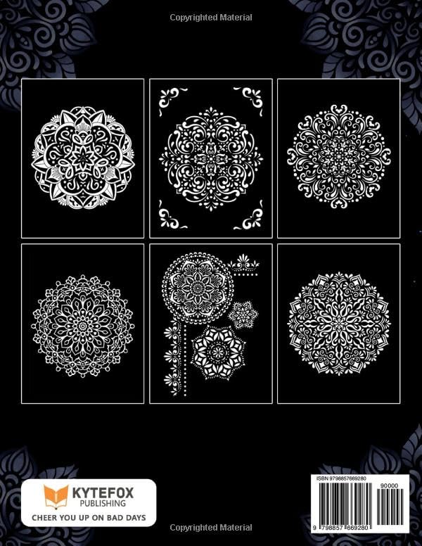 Midnight Mandalas: Coloring Book for Women, Teens, Adults with Stunning Mandala Patterns for Relaxation and Stress Relief WoodArtSupply