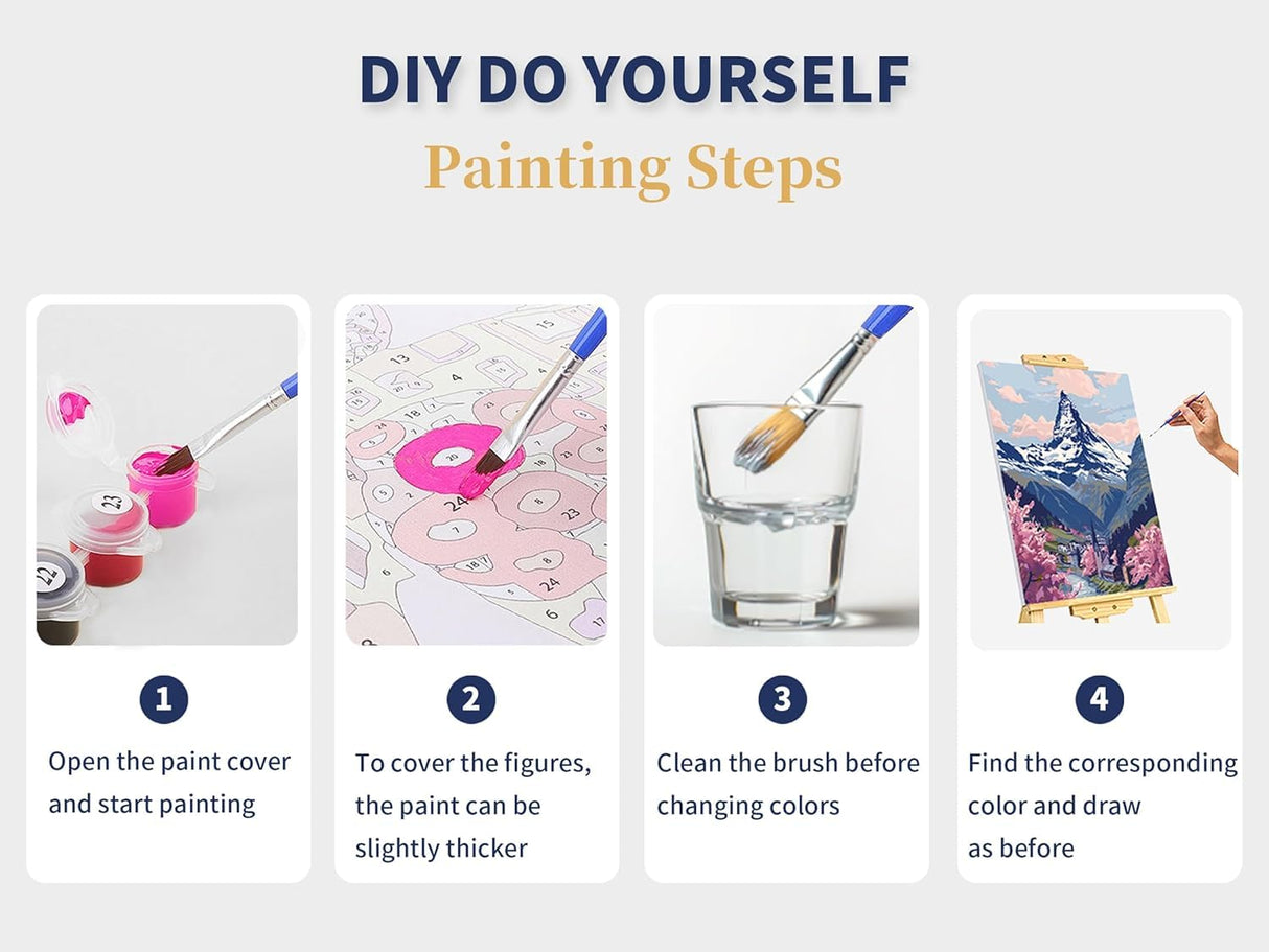 Pink Roses Paint by Numbers for Adults, Flowers in Glass Vase Paint by Number Kits, Window Landscape Wall Art, Floral Flower DIY Acrylic Painting, Home Wall Decor(16x20inch, No Frame) zouewit