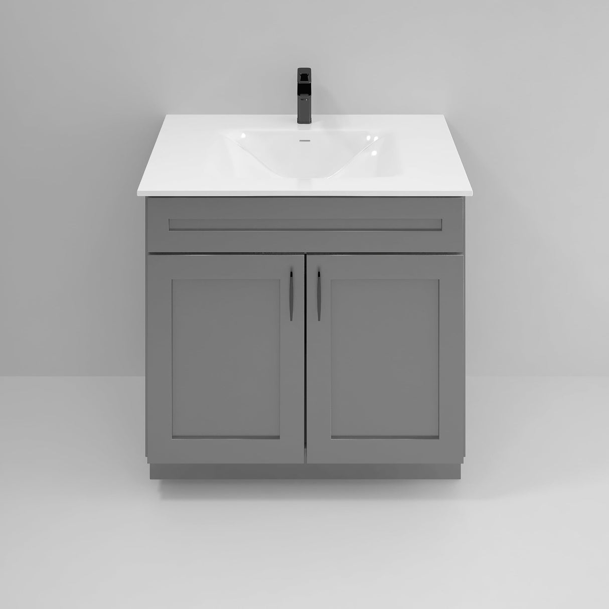 Grey Shaker Sink Base Bathroom Vanity 24"/30"/36" Width (36" Width) WoodArtSupply