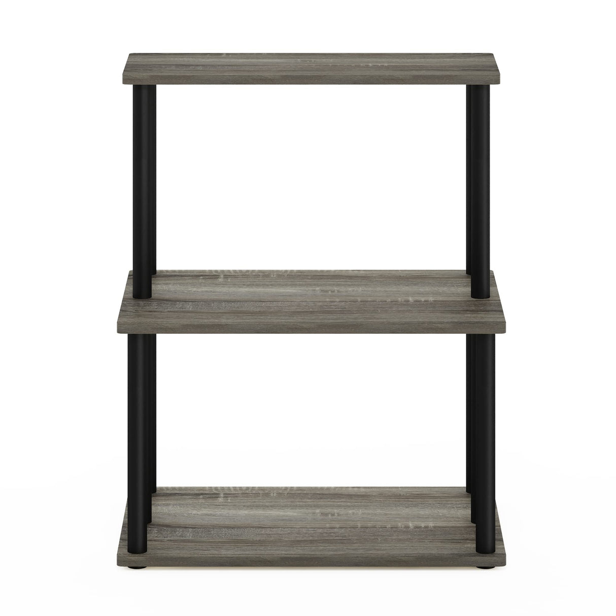 Furinno Turn-N-Tube 3-Tier Toolless Multipurpose Printer Stand Display Storage Shelf, French Oak Grey/Black Furinno