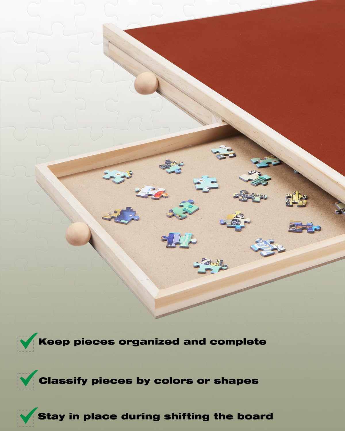 Jigsaw Puzzle Board Table with Drawers and Cover, 1000 Piece Wooden Puzzle Easel, 30''x22'' Portable Tilting Puzzle Plateau for Adults and Children, Translucent Cover XIJ