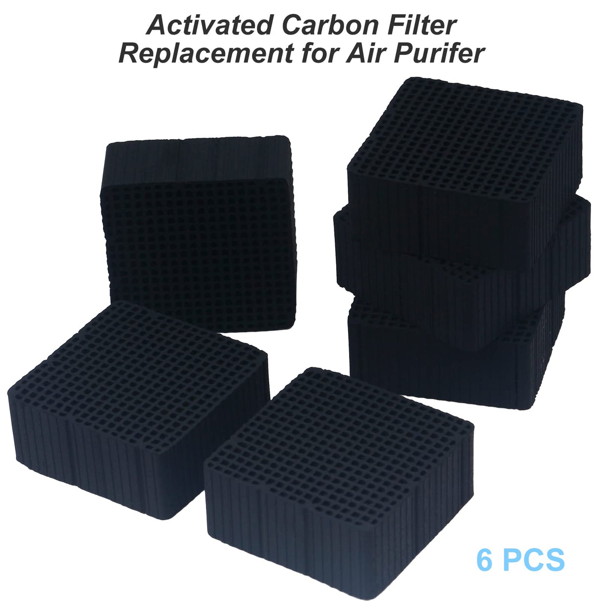 ENOMAKER Replacement Carbon Filters Activated Charcoal Block Parts Resin Air Purifier Charcoal Cube Ultra-Absorption Honeycomb for ELEGOO Anycubic Mini Air Filter LCD DLP Resin 3D Printer(Pack of 6) ENOMAKER