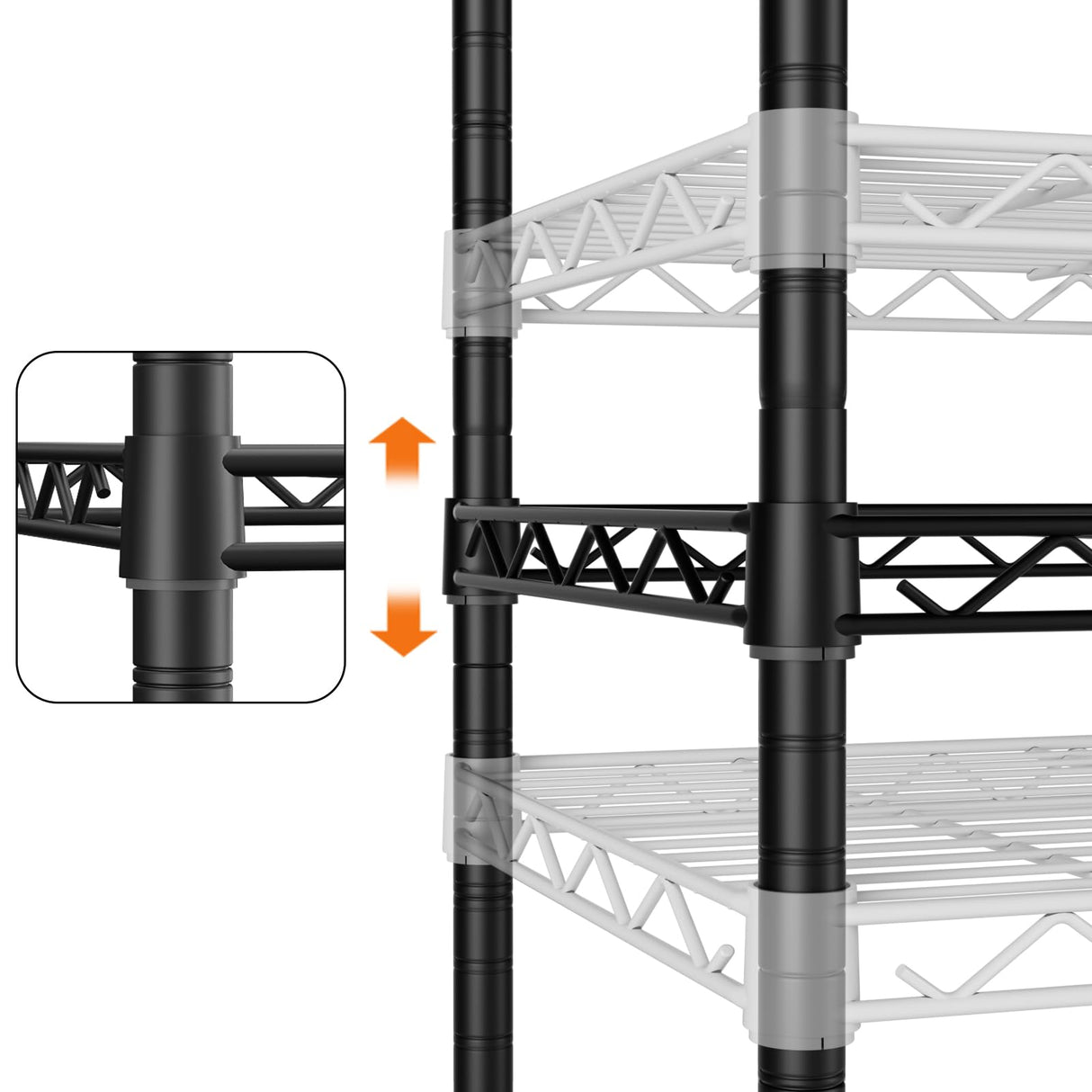 SINGAYE 3 Small Shelves Storage Shelf Wire Shelving Unit Metal Shelf Adjustable Organizers Storage Shelving with Wheels for Bathroom Laundry Room Kitchen Pantry12”D x 18”W x 30.5”H Black SINGAYE