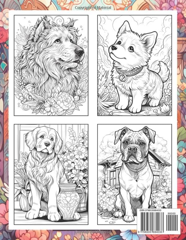 Dogs Coloring Book: Canine Companions for Animal Lovers WoodArtSupply