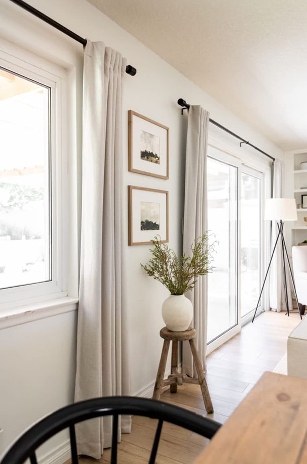 100% Blackout Shield Linen Blackout Curtains for Bedroom 108 Inches Long, Back Tab/Rod Pocket Living Room Drapes, Thermal Insulated Blackout Curtains 2 Panels Set, 50" W x 108" L,Cream 100% Blackout Shield