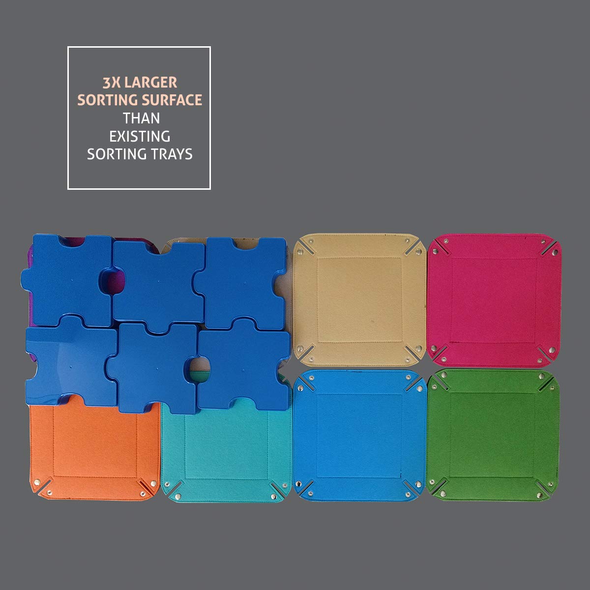 ByAllison Jigsaw Puzzle Sorting Trays 8 Pieces Stackable Large Trays ByAllison