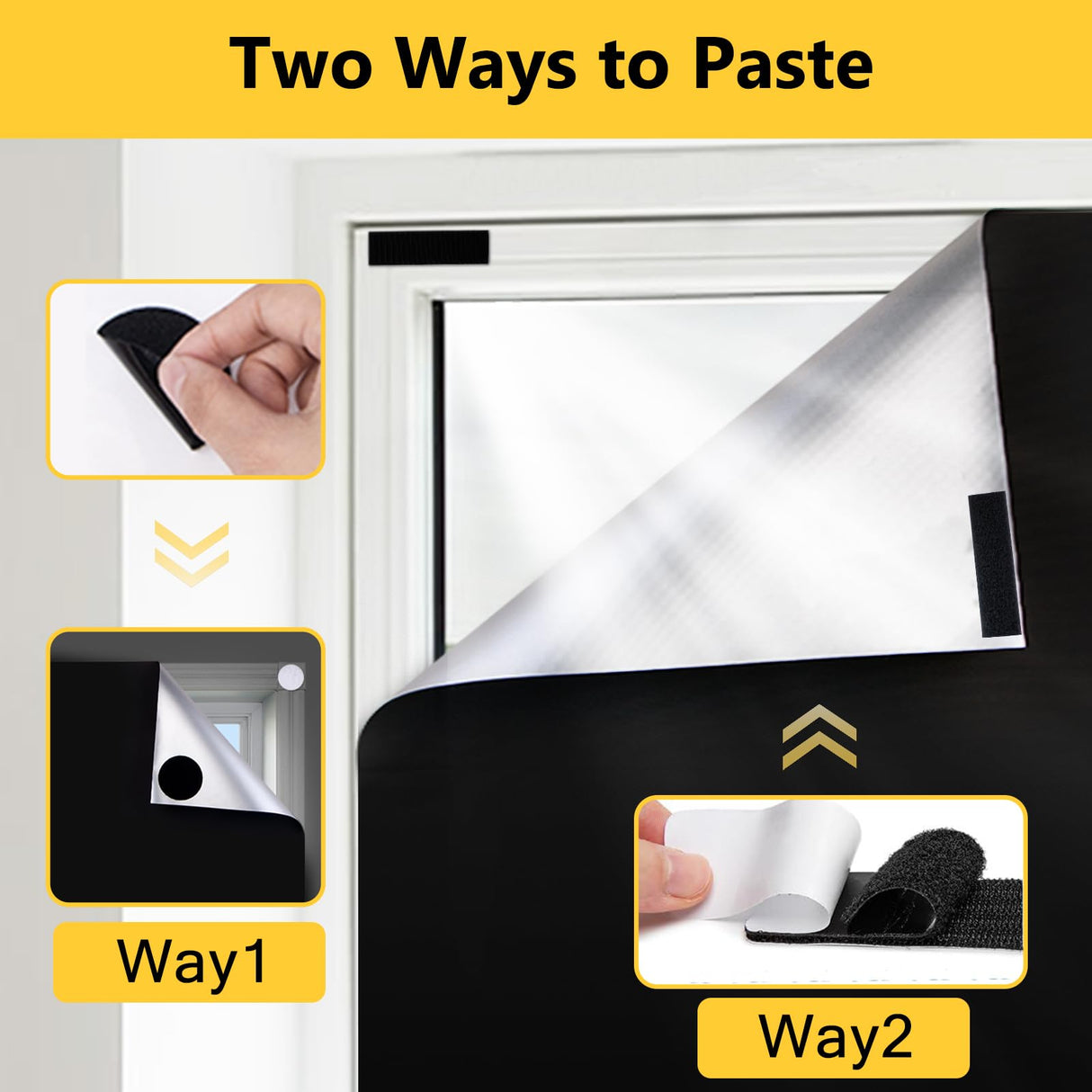 Blackout Curtains for Bedroom 79" x 57" Portable Blackout Shades Film 100% Blackout Window Cover No Drill Blackout Blinds with Hooks & Loops Strips Temporary Blackout Shades for Nursery Dorm Room LUCKJOY