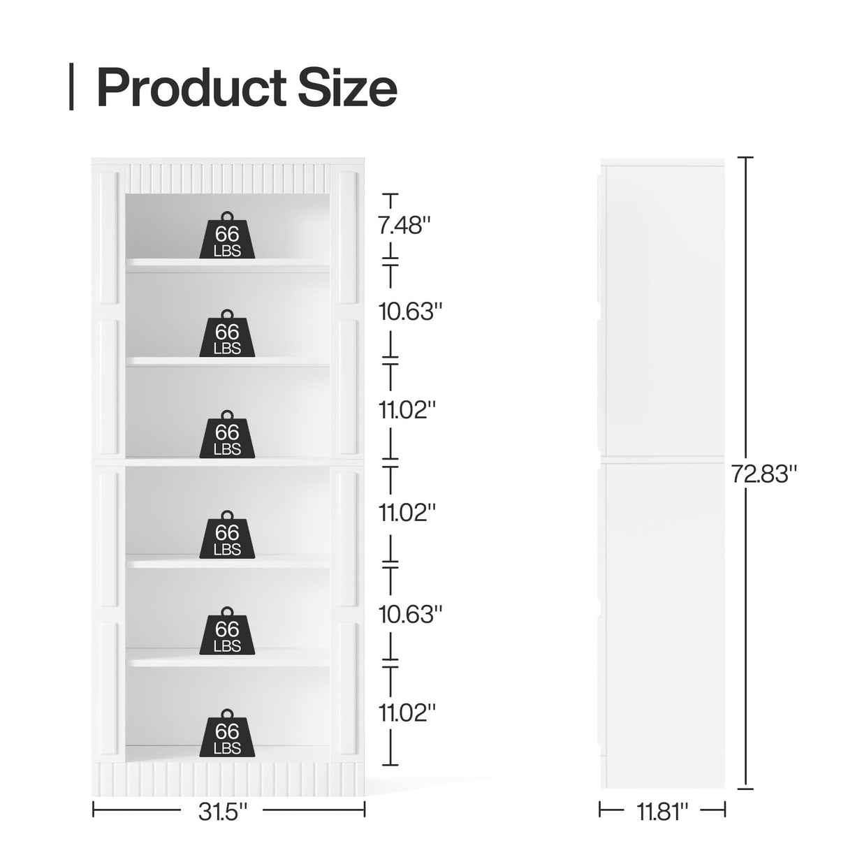 Tribesigns Modern White 6-Shelf Tall Bookcase Set of 2 for Stylish Home Storage Tribesigns