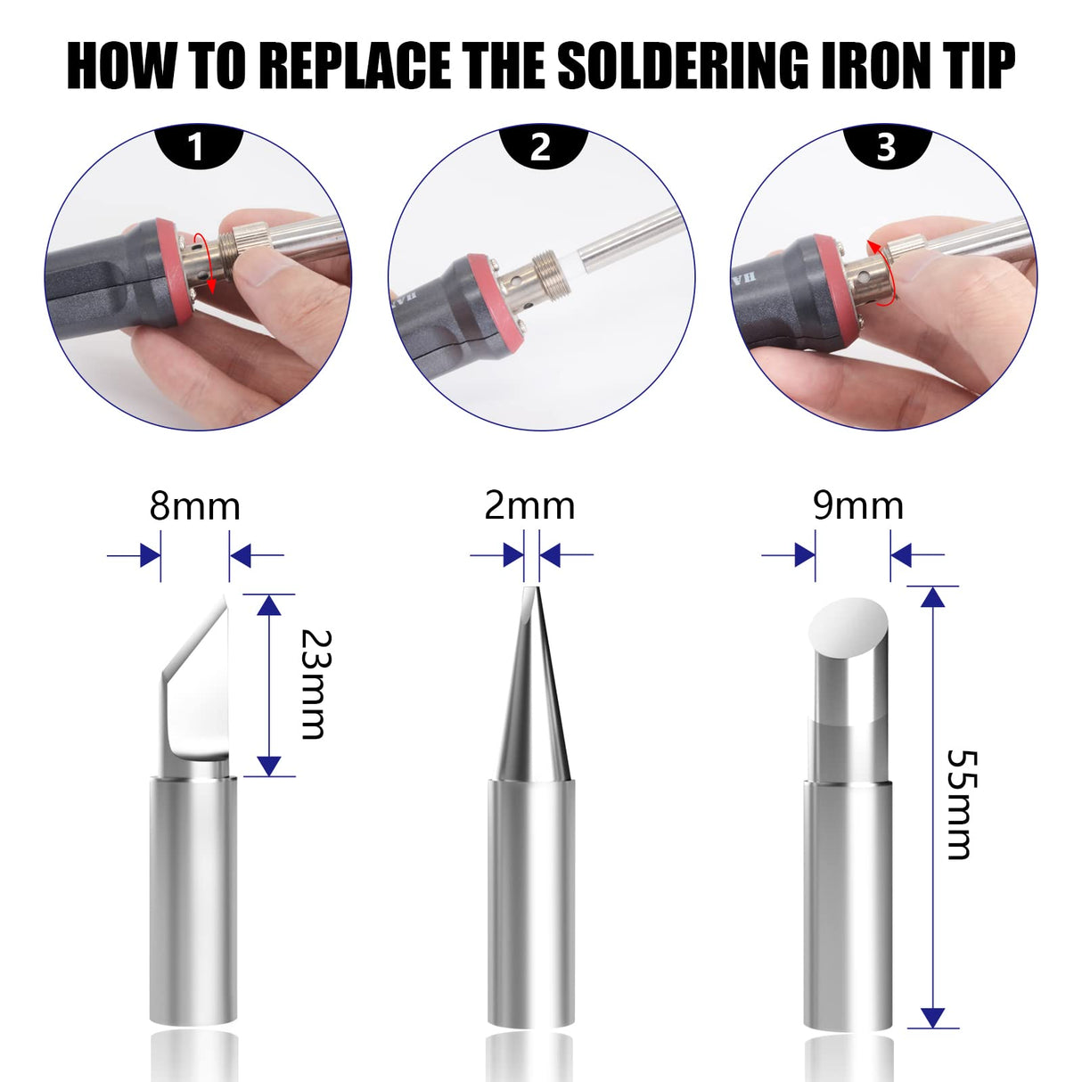 Solder Iron, 200W 110V Soldering Iron Digital Soldering Kit for Soldering, 6-in-1 Solder Iron Kit Welding Tool, Adjustable Temperature from 180 to 480℃, 3 solder tips, Solder wire, Solder Iron Stand HANDSKIT