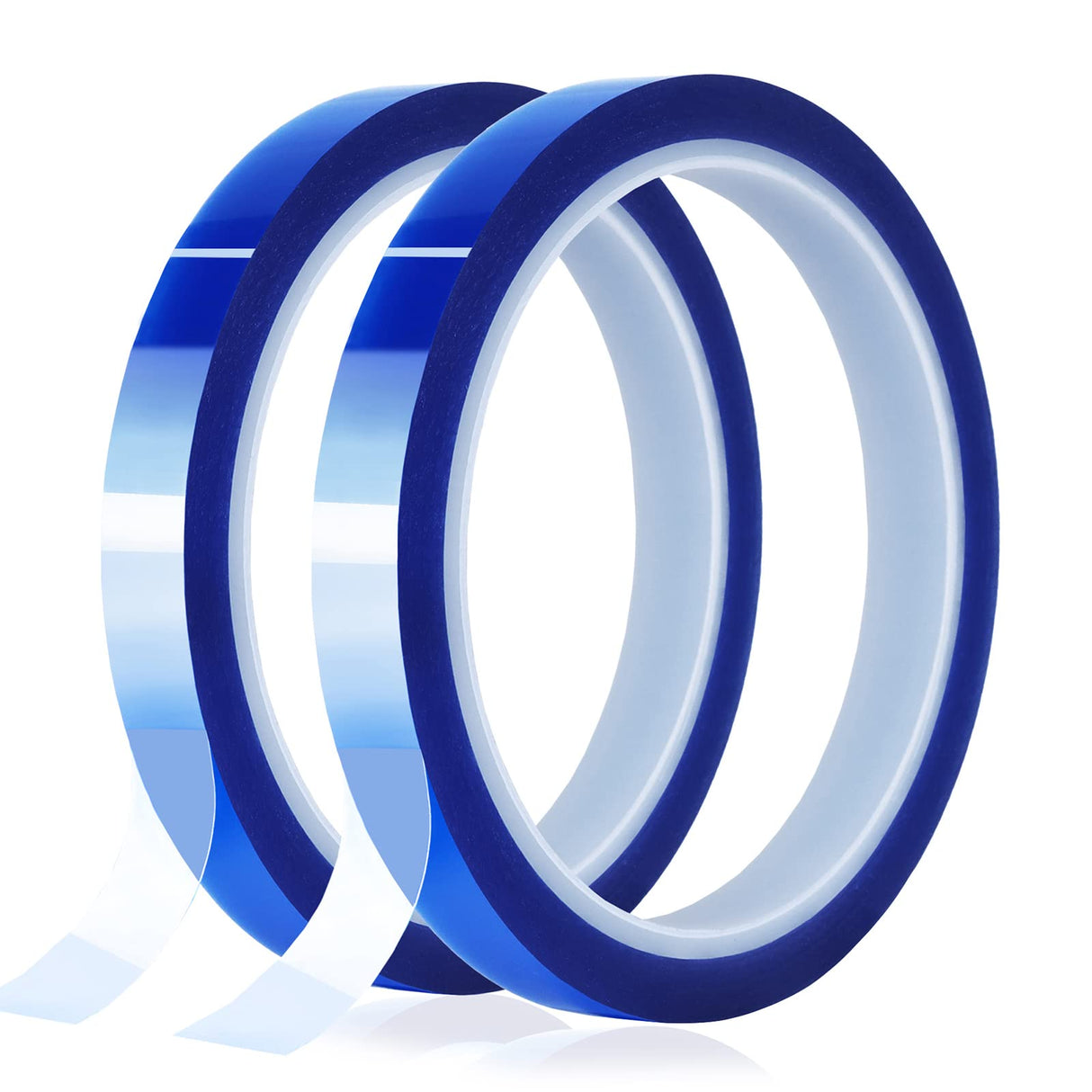 MEBMIK 2 Rolls 10mm x33m(108ft) Blue Heat Tape High Temperature Heat Resistant Tape Heat Transfer Tape for Heat Sublimation Press No Residue and Heat Transfer Vinyl MEBMIK